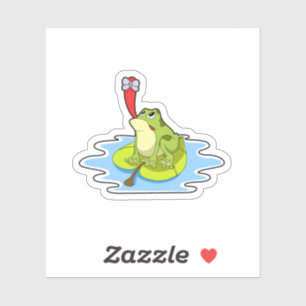 Adesivo Sapo na folha com inseto