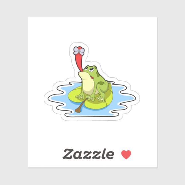 Adesivo Sapo na folha com inseto (Folha)