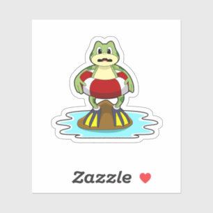 Adesivo Sapo para Nadar com anel de Natação