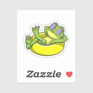 Adesivo Sapo para Nadar com anel de Natação