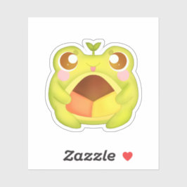 Adesivo Sapo Verde Bonito Segurando Cookie Polvoron Mexica