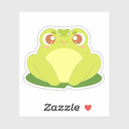 Adesivo Sapo Verde Sentado Na Folha