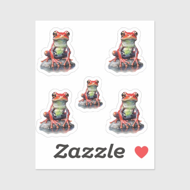 Adesivo Sapo vermelho (Folha)