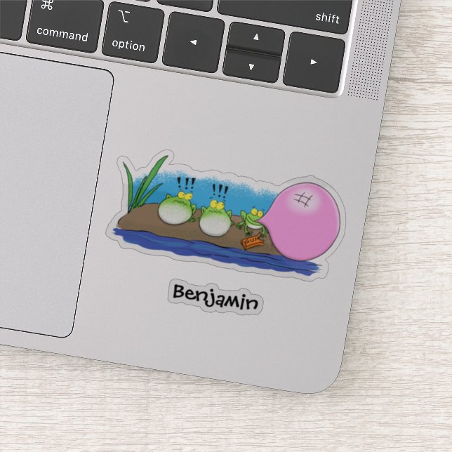 Adesivo Sapos engraçados bonitos ilustração de desenho ani (Detalhe)