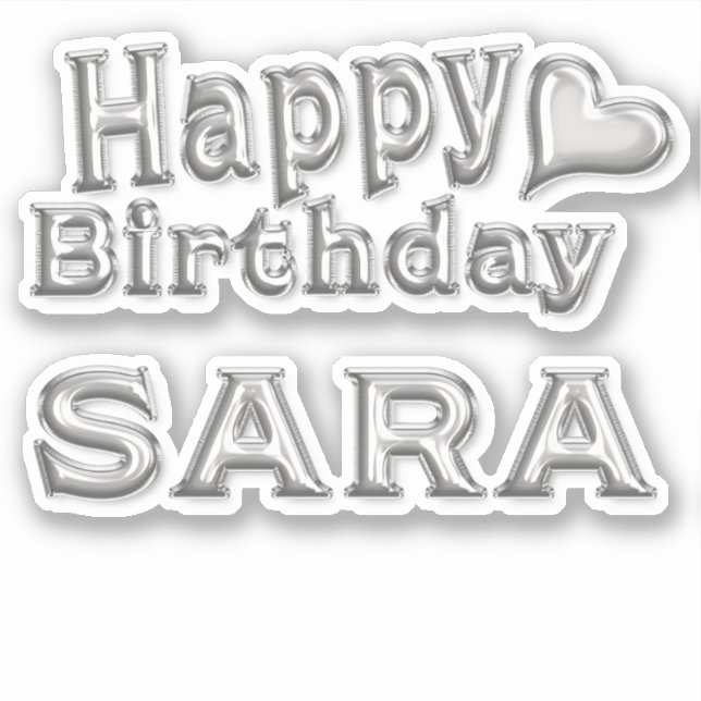 Adesivo Sara Happy Birthday silver Aufkleber Sticker (Frente)