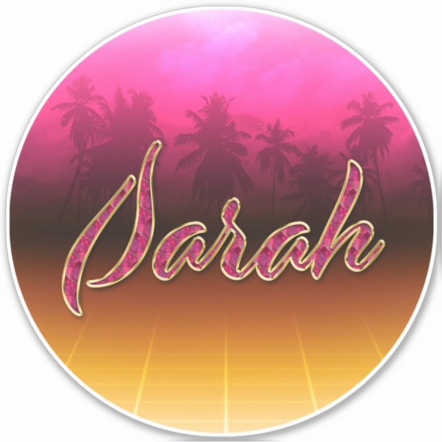 Adesivo Sarah Vorname Name golden pink Aufkleber Sticker (Frente)