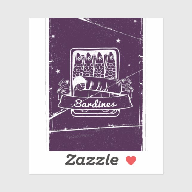 Adesivo Sardinhas em lata em estado de tensão (Folha)