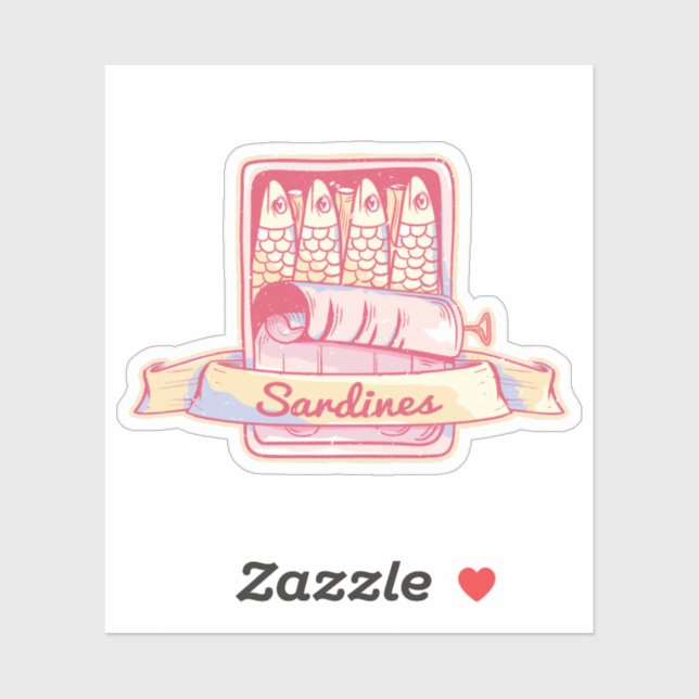 Adesivo Sardinhas numa lata (Folha)