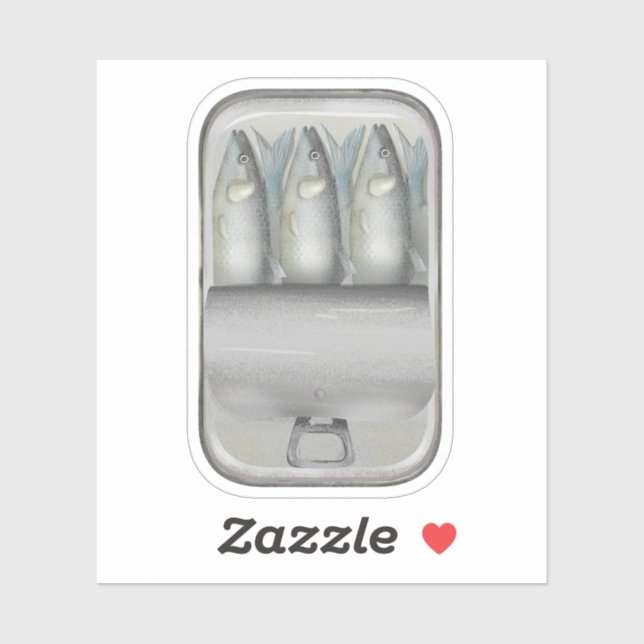 Adesivo Sardinhas numa lata de estanho (Folha)