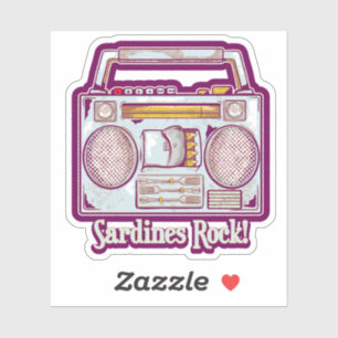 Adesivo Sardinhas Rock Funny anos 80 Stereo