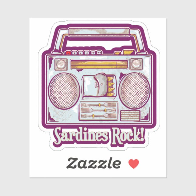 Adesivo Sardinhas Rock Funny anos 80 Stereo (Folha)