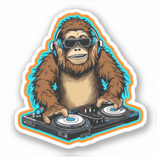 Adesivo Sasquatch DJ Vinyl