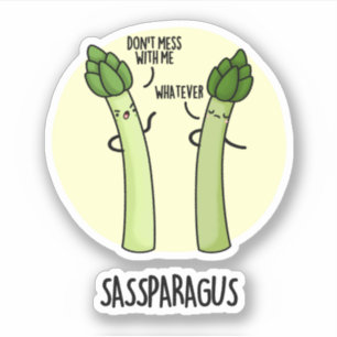 Adesivo Sassparagus Funny Asparagus Vegetal Pun