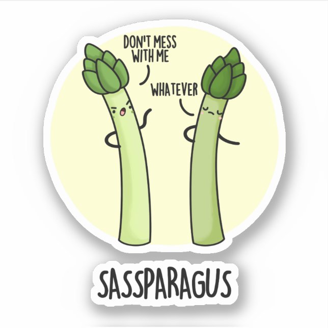 Adesivo Sassparagus Funny Asparagus Vegetal Pun (Frente)