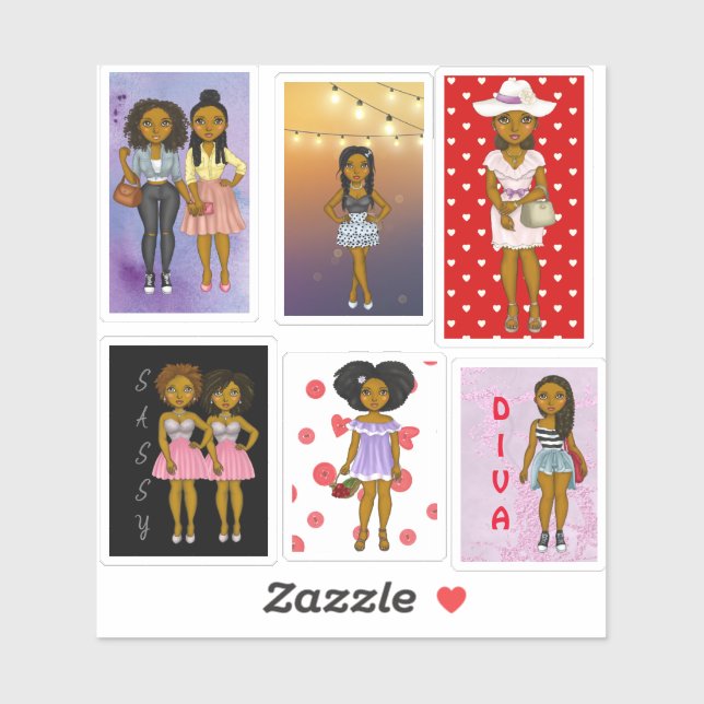Adesivo Sassy Diva 6 Sticker Set (Folha)