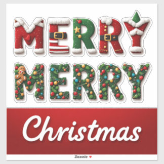 Adesivo ❄️ Saudação Clássica de Feliz Natal 🎄