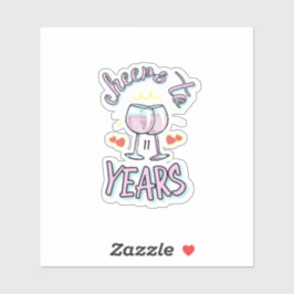 Adesivo Saúde ao champanhe do aniversário de casamento de 