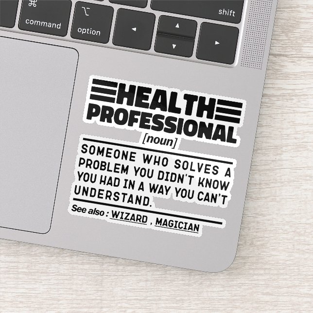 Adesivo Saúde Profissional Nome Definição Legal Sarcástico (Detalhe)