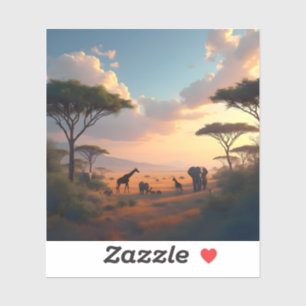 Adesivo Savannah Dawn – Paisagem Africana ao Nascer do Sol