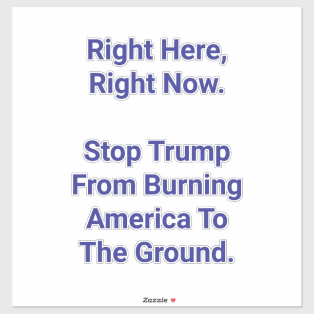 Adesivo Save America From Trump Hankamer Artjunkhaus Peace (Folha)