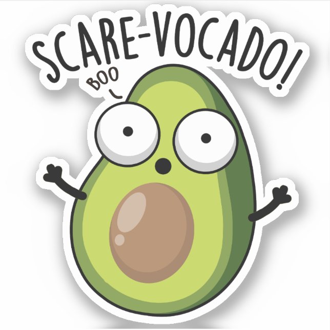 Adesivo Scare-vocaco Funny Avocado Pun (Frente)