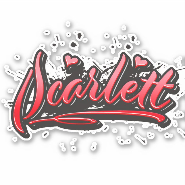 Adesivo Scarlett red Heart Graffiti Aufkleber Sticker (Frente)