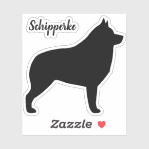 Adesivo Schipperke Black Dog Silhout Vinyl Sticker