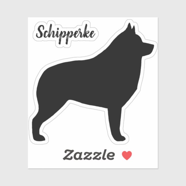 Adesivo Schipperke Black Dog Silhout Vinyl Sticker (Folha)