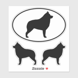 Adesivo Schipperke Dog Silhouettes Vinyl Sticker Set