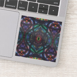 Adesivo Schism Abstract Dark Rainbow Black Watercolor Art