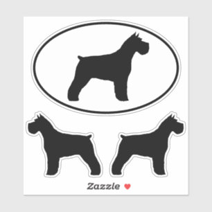 Adesivo Schnauzer Cachorro Silhouettes Vinyl Sticker Set