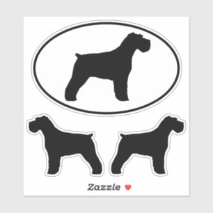 Adesivo Schnauzer Cachorro Silhouettes Vinyl Sticker Set