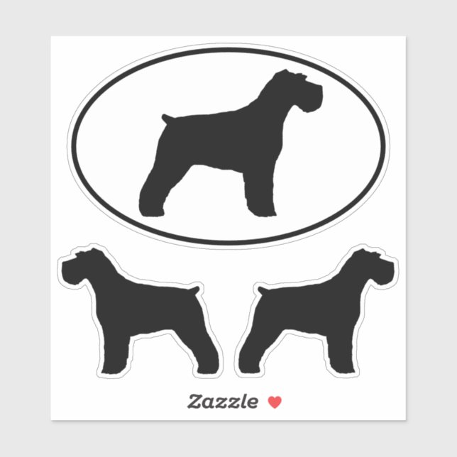 Adesivo Schnauzer Cachorro Silhouettes Vinyl Sticker Set (Folha)