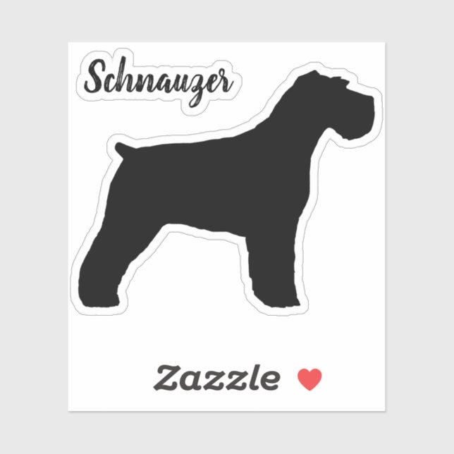 Adesivo Schnauzer Cachorro Silhout Vinyl Sticker (Folha)