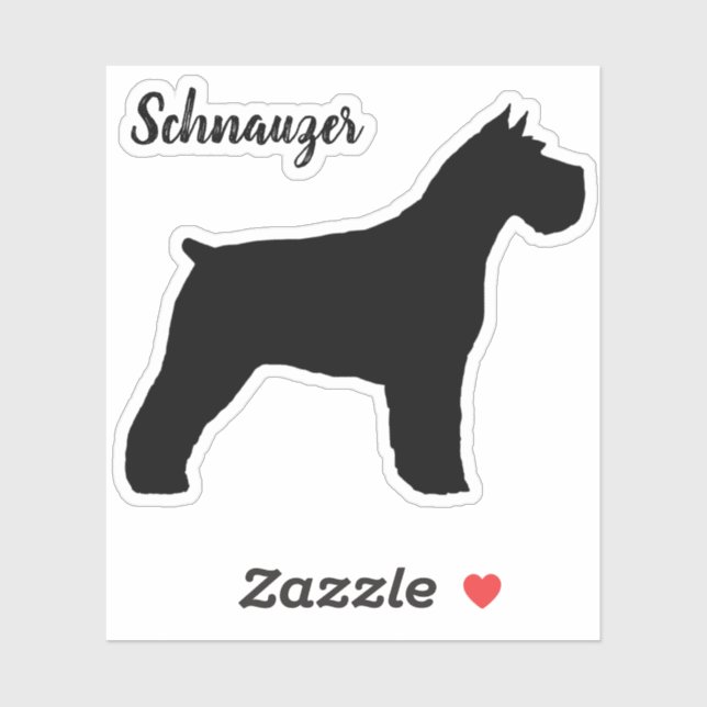 Adesivo Schnauzer Cachorro Silhout Vinyl Sticker (Folha)