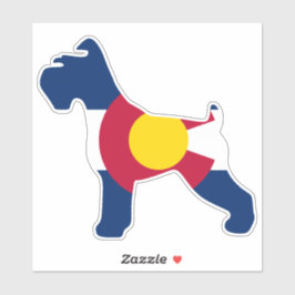 Adesivo Schnauzer Colorado Flag