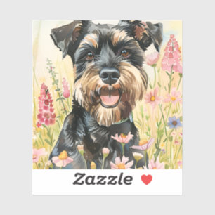 Adesivo – Schnauzer Recortado Adesivo Aquarela