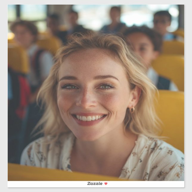 Adesivo School Bus Driver Photo Customize (Folha)