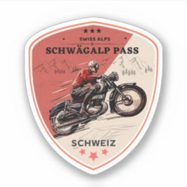 Adesivo Schwägalp Pass passeio de moto pelos alpes suíços