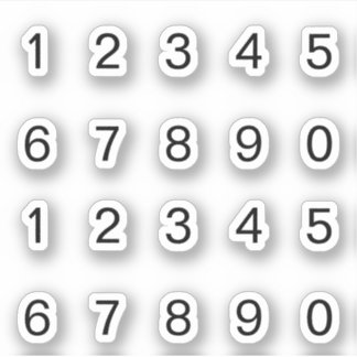 Adesivo Schwarze Zahlen Aufkleber