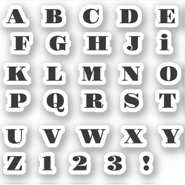 Adesivo Schwarzes Buchstaben Alphabet (Frente)