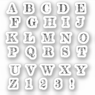 Adesivo Schwarzes Buchstaben Alphabet Aufkleber