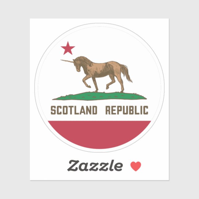 Adesivo Scotland Republic California Flag Unicorn (Folha)