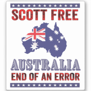 Adesivo Scott Free Austrália Fim de um Erro