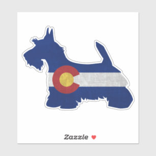 Adesivo Scottish Terrier Dog Breed Colorado Flag
