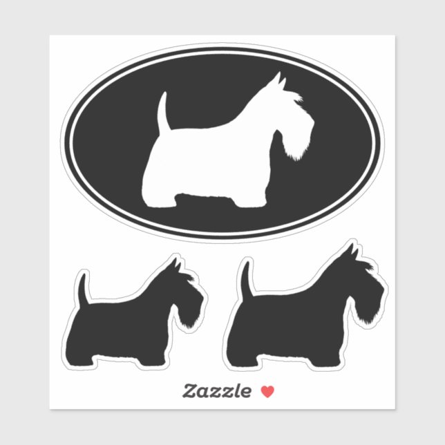 Adesivo Scottish Terrier Scottie Dogs Vinyl Sticker Set (Folha)