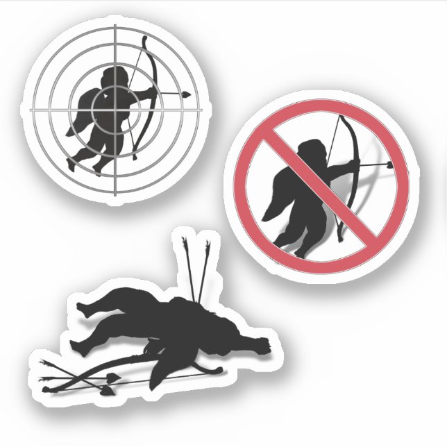 Adesivo Scrap Book Cupid Anti Valentine's Day  (Frente)