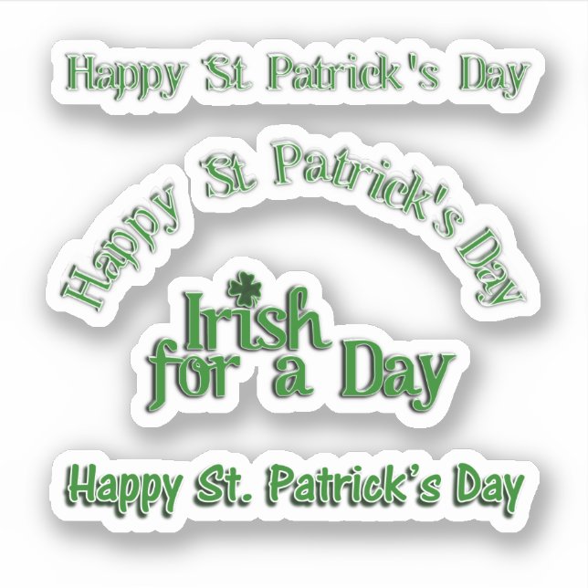 Adesivo Scrap Booking Text St. Patrick's Day (Frente)