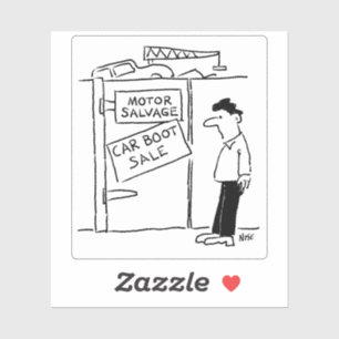 Adesivo Scrapyard Tem Cartoon De Arranque De Carro.