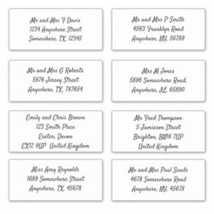 Adesivo Script de Endereço de Nome de Destinatário Individ